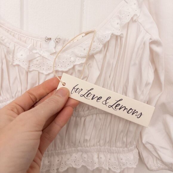 For Love and Lemons Jackson Mini Dress White Size Medium - Picture 5 of 12